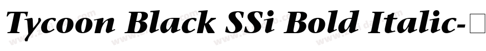 Tycoon Black SSi Bold Italic字体转换